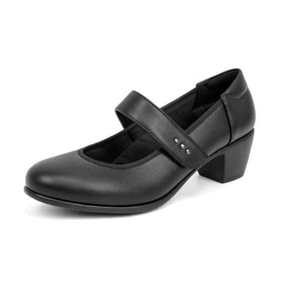 VJH confort Women's Mary Jane Pumps Low Block Chunky Heel Round Toe Dress Work Comfortable Shoes