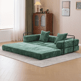 thumbnail image 1 of VJIAIEO Floor Couch,Compression Sofa,Convertible Floor Sofa Bed-with Pillow Back Support Armrest,Comfy Futon Couch Lounge Sleeper Bed,Chenille fabric,for Living Room Bedroom, 1 of 18