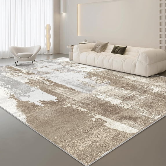 VK·LIVING Area Rugs Machine Washble Rug 4'x 6' Modern Decor Rug Thin Living Room Rug Non Slip Bedroom Rug Soft Low Pile Rug Lightweight Rug