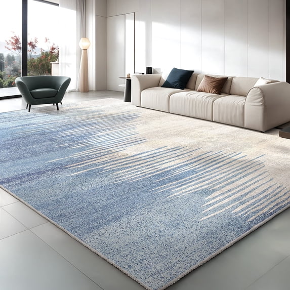 VK·LIVING Area Rugs Machine Washble Rug 9'x 12' Modern Decor Rug Thin Living Room Rug Non Slip Bedroom Rug Soft Low Pile Rug Lightweight Rug