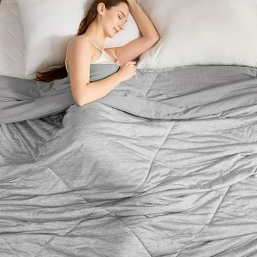 VK·LIVING Cooling Comforter Twin Size, Reversible All Season Cooling Comforter, Breathable Soft Lightweight Comforter for Hot Sleepers, Grey