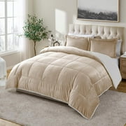 VK LIVING Fleece Throw Sherpa Blanket for Bed or Couch Oversized Weighted Warm Reversible Machine Washable Medium Weight Home Decor Giftable Throw,Beige,50x60