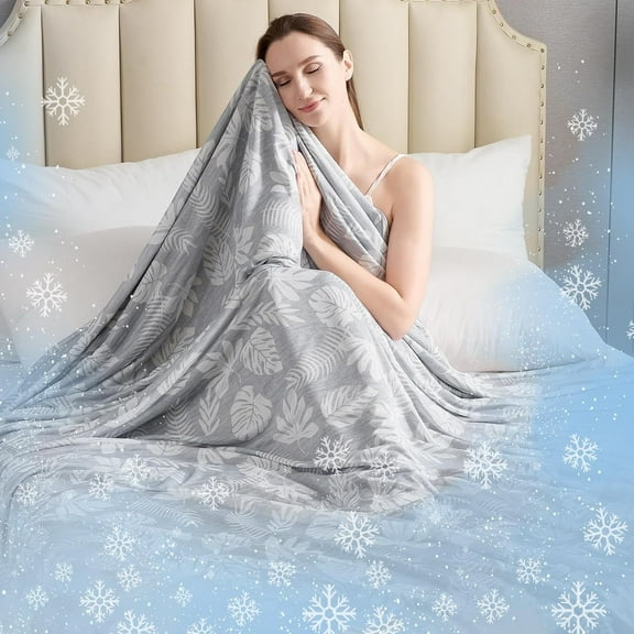VK Living Arc-Chill Gray Bed Blanket, Throw-Lightweight