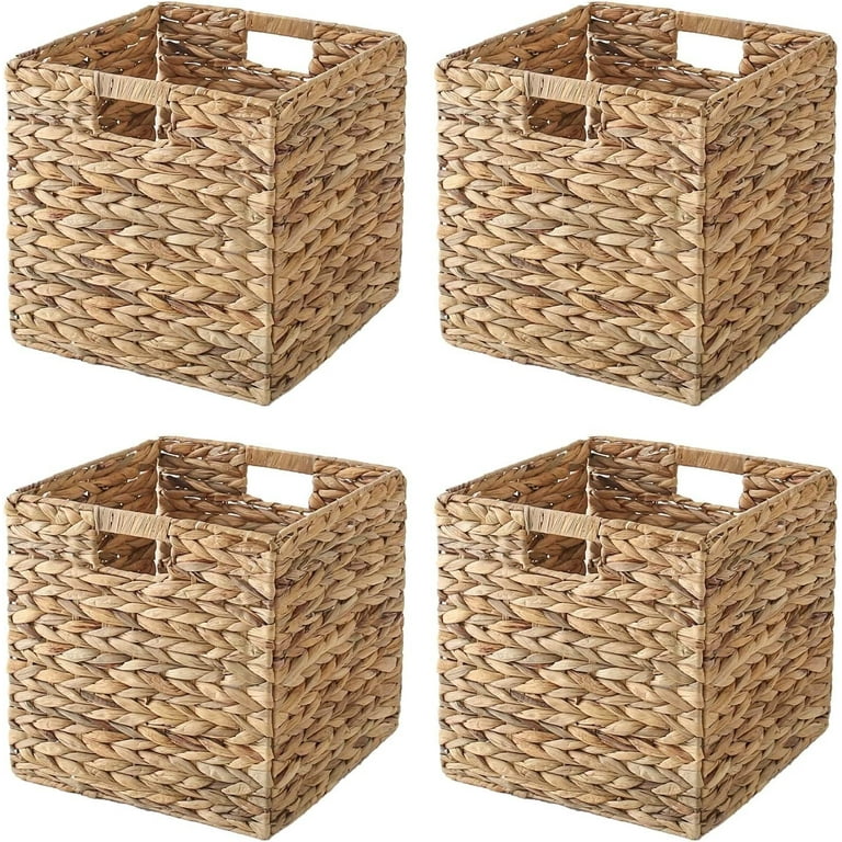 VK.Living Water Hyacinth Storage Foldable Basket, 12x12, 4 Pack