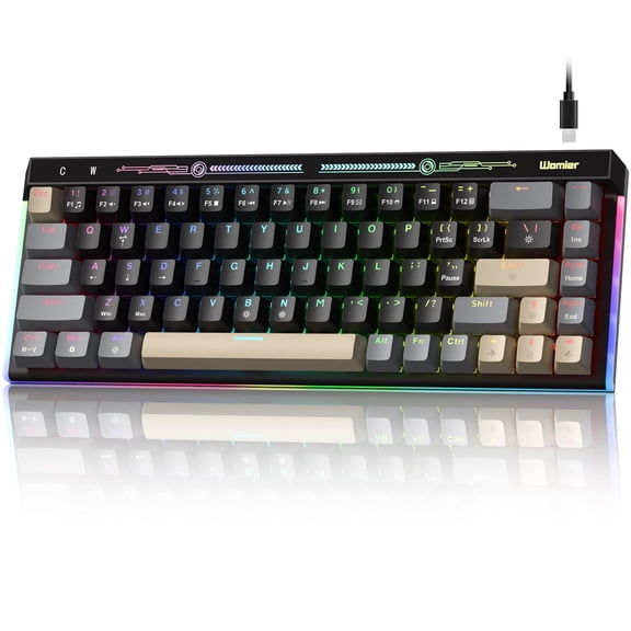 VK68 65% Gaming Keyboard, Wired Backlit Mini Keyboard, Compact Anti-Ghosting No-Conflict 68 Keys Gaming Wired Keyboards for PC Laptop Windows Gamer, Black