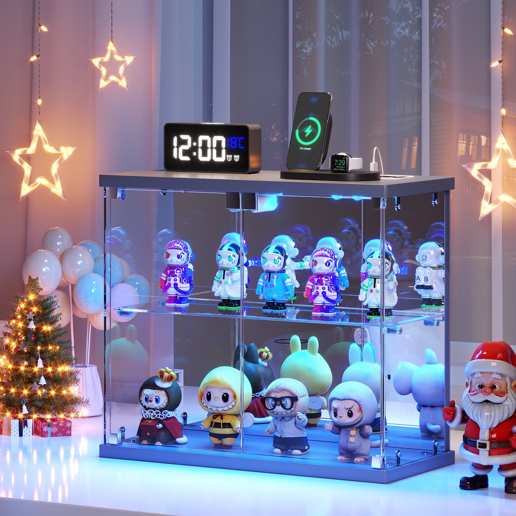 VKCC Desktop Display Case with Glass Door & LED, Small Display Box for ...