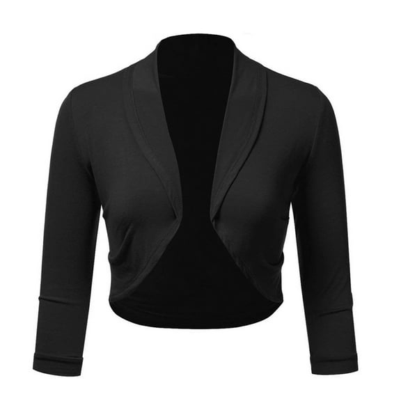VKEKIEO Cardigan Sweaters For Women Scoop Neck Cardigan 3/4 Sleeve Solid Polyester Black Women'S Cardigan Clearance Sweaters For Women Clearance