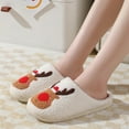 thumbnail image 1 of VKEKIEO Cute Slippers Christmas Elk House Slippers For Women And Men Slippers Warm Slippers Slip-on Indoor Outdoor Cotton Slippers, 1 of 9