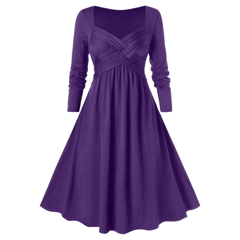 Dark purple long sleeve dress hot sale