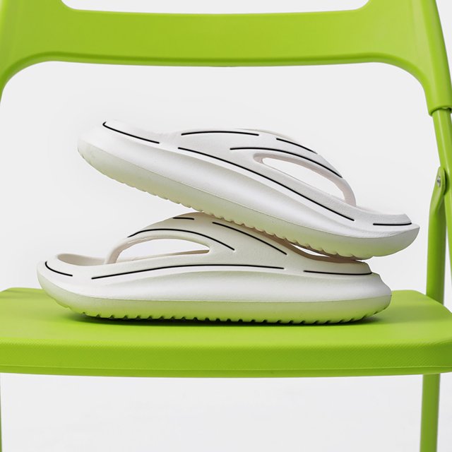 VKEKIEO Fluffy Slippers Couple Women Men Orthotic Flip Flops Arch