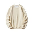 thumbnail image 1 of VKEKIEO Gildan Hoodies For Men Crew Neck Long Sleeve Solid Travel Beige 100%Polyester Clearance Under $20, 1 of 4