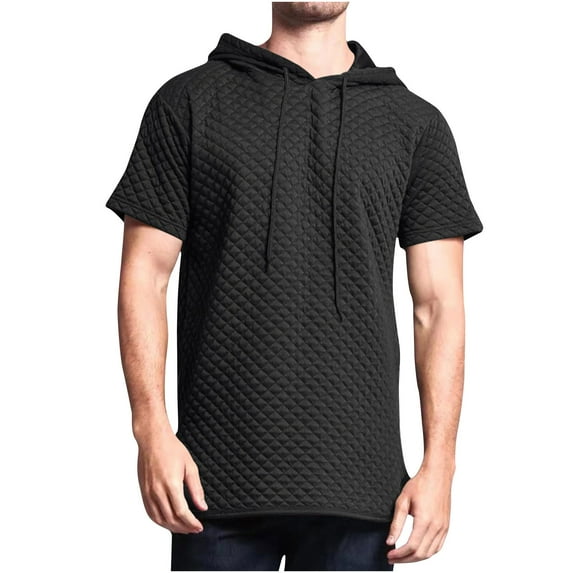 VKEKIEO Graphic Hoodies Neck Short Sleeve Floral Travel Black cotton Hoodies For Men