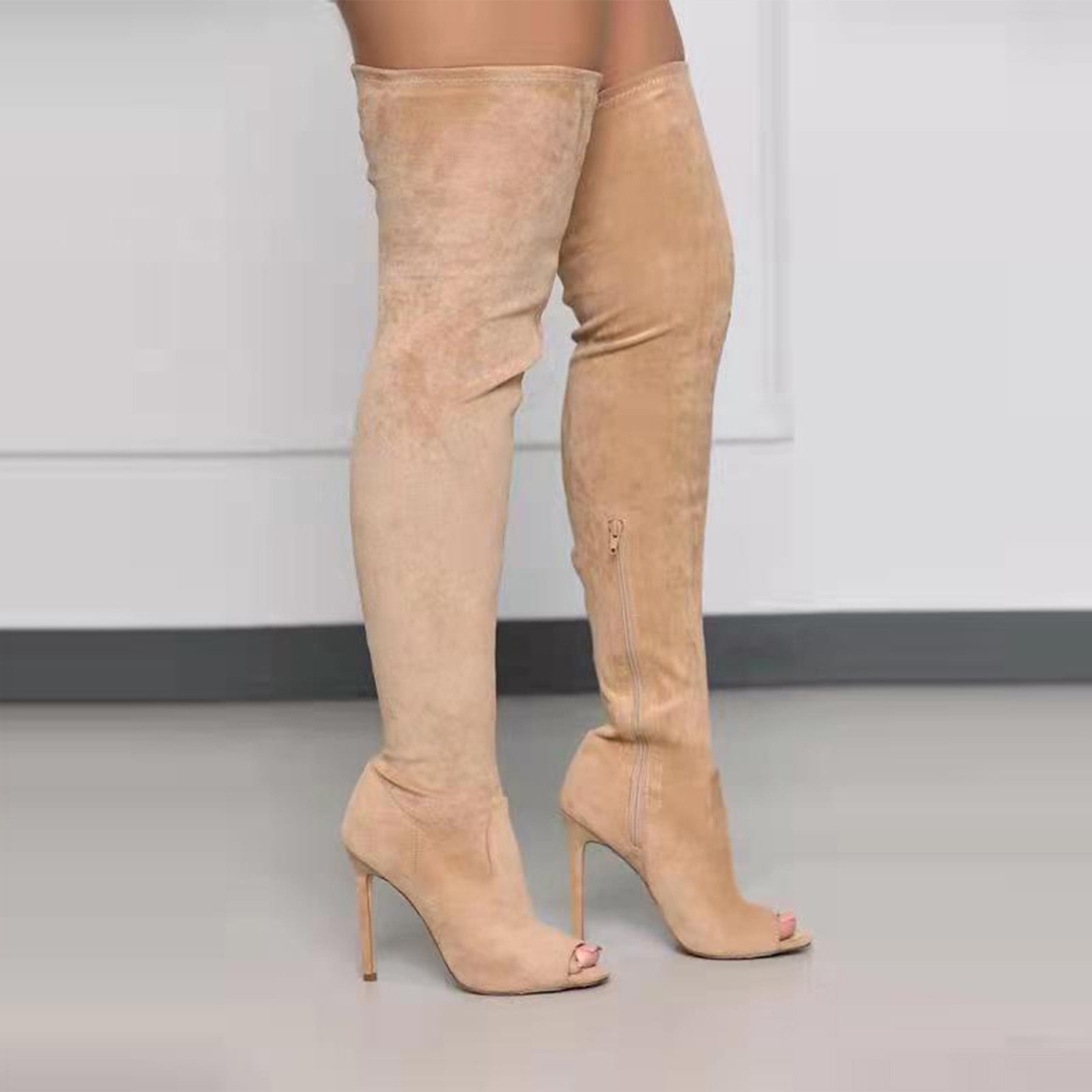 Shop ASOS 2019 SS Open Toe Casual Style Plain Pin Heels Khaki High Heel  Boots by happy&garden | BUYMA
