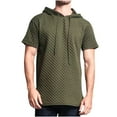 thumbnail image 1 of VKEKIEO Mens Hoodies Zip Up Neck Short Sleeve Floral Travel Army Green cotton Sweatshirts For Men, 1 of 8