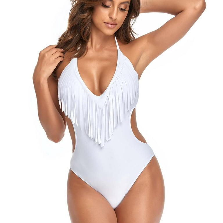VKEKIEO Tummy Control Swimsuits For Women Women Sexy With Chest Pad Without  Underwire Print Patchwork Long Sleeve Zipper One-piece Swimsuit