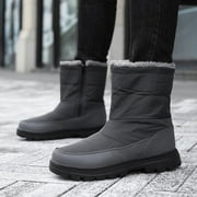 VKEKIEO Snow Boots For Women Flat Toe Flat Heel Snow Shoes Slingback Gray Winter Boots Women