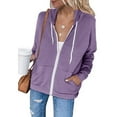 thumbnail image 1 of VKEKIEO Streetwear Hoodies Neck Short Sleeve Solid Aerobics Purple 100%Polyester Plus Size Sweatshirts, 1 of 5