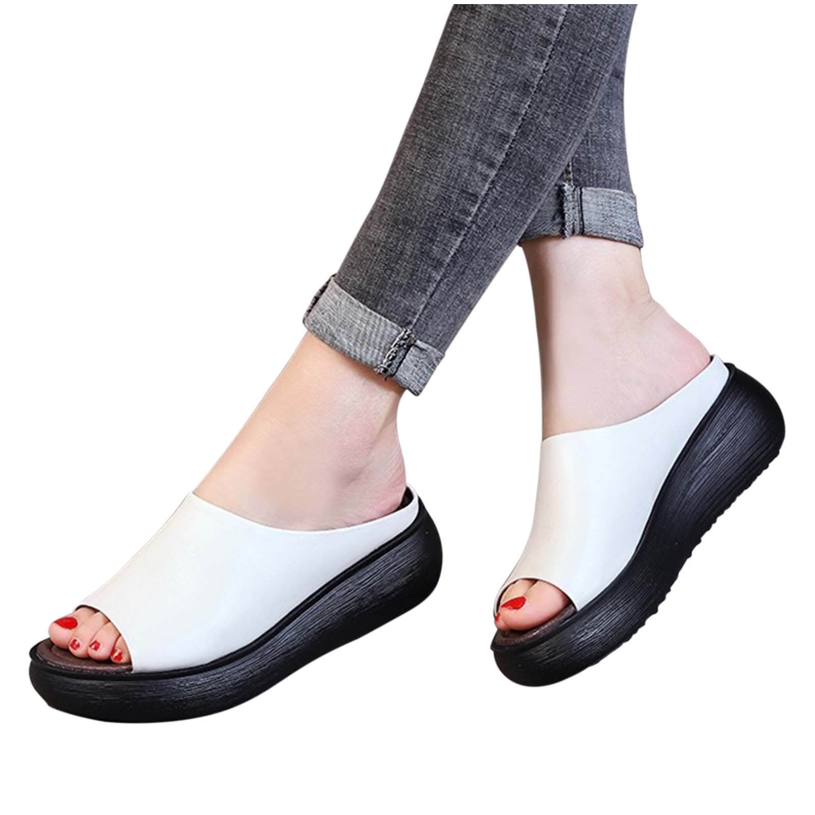 Women's Flip Flops Outer Wear Flip-Flops Beach Flat Sandals and Slippers