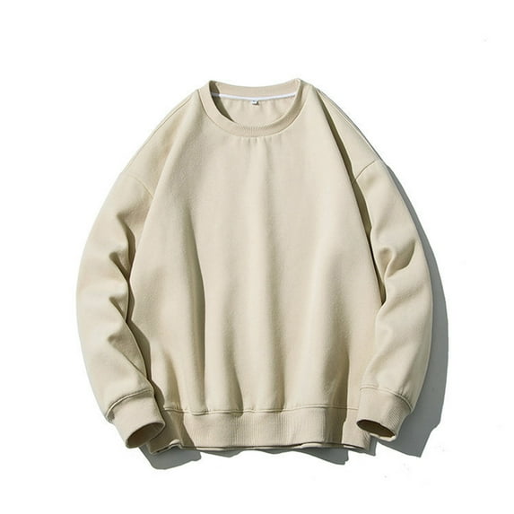 VKEKIEO Sweatshirts For Women Crew Neck Long Sleeve Solid Walking Khaki 100% polyester Sweatshirts For Women Clearance Under S10.00