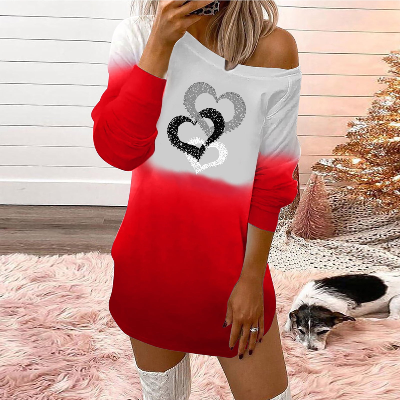 VKEKIEO Valentines Day Gifts Women Off The Shoulder Valentine s