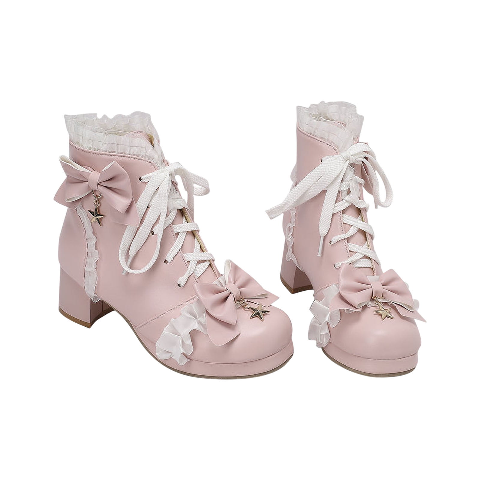 Pink top bow boots