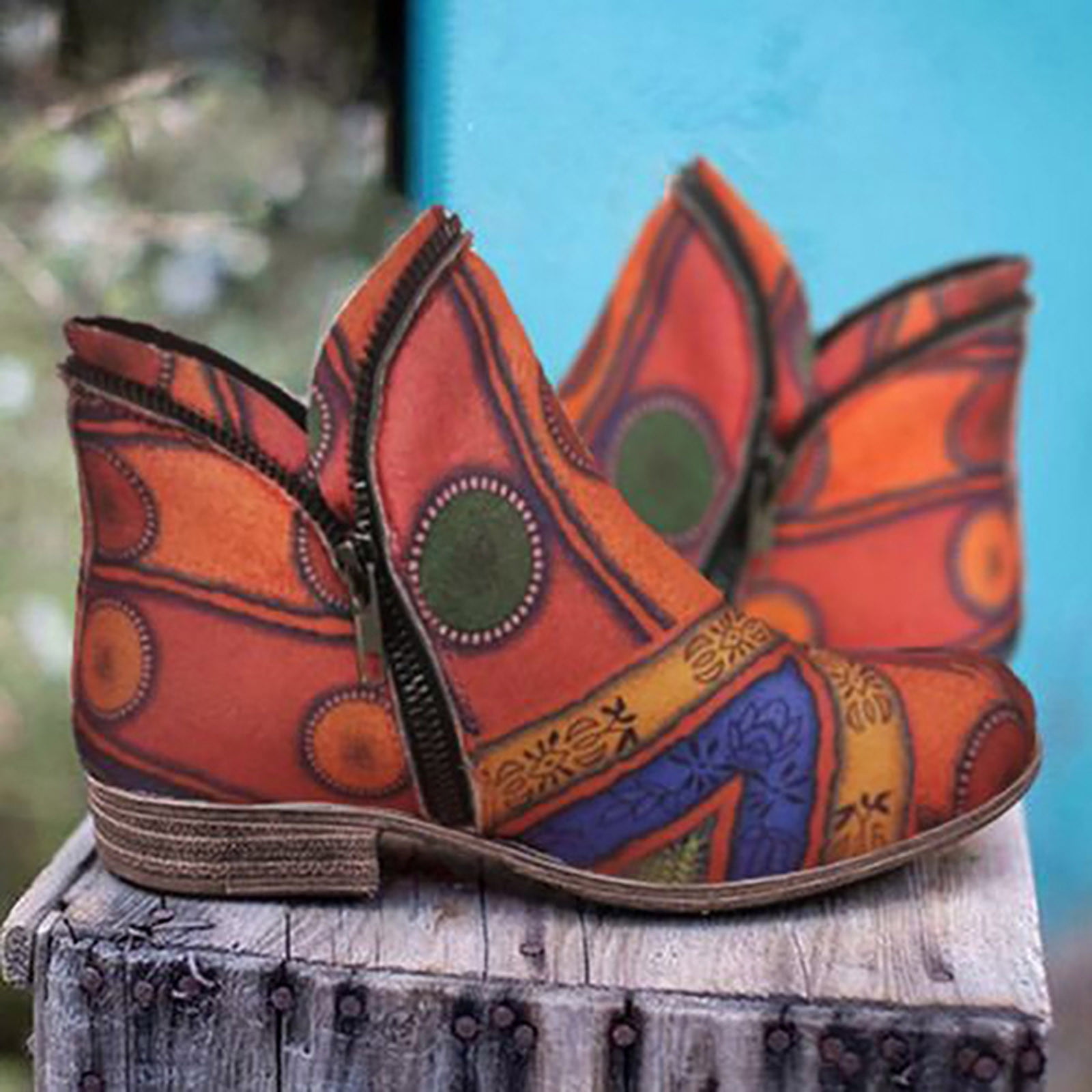 VKEKIEO Wide Calf Knee High Boots Round Toe High Heel Walking Shoes