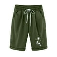 thumbnail image 1 of VKEKIEO Womens Athletic Shorts With Pockets Shorts Womens Shorts High Waist Rise Printed Army Green L, 1 of 5