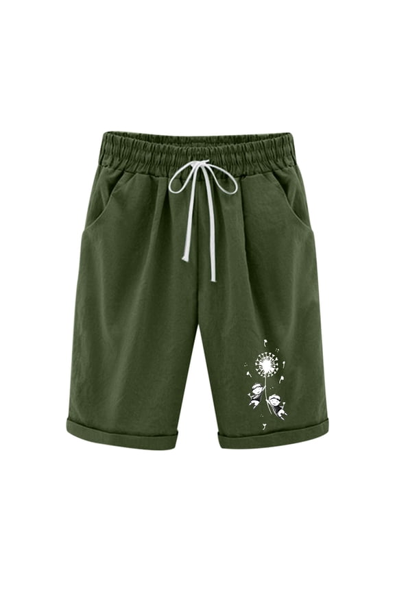 Womens Cargo Shorts With Pockets Just My Size Shorts Shorts High Waist Rise Printed Army Green XXL