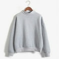 thumbnail image 1 of VKEKIEO Womens Sweatshirts Neck Long Sleeve Solid Camping Gray 100%Polyester Sweatshirts For Women Plus Size, 1 of 3