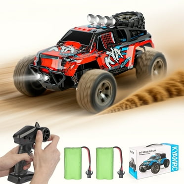 VKFVKF Remote Control Car, RC Car for Kids, RC Monster Truck with Lights & Headlights,All Terrain Off Road Vehicle, Gift for Boys/Girls Age 3+