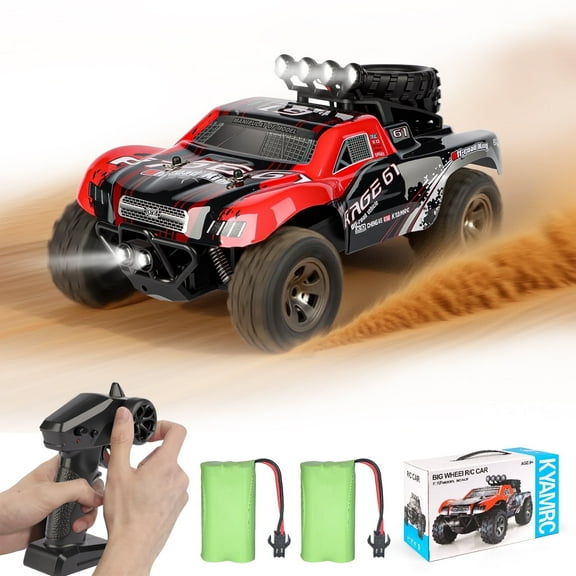 VKFVKF Remote Control Car, RC Car for Kids, RC Monster Truck with Lights & Headlights,All Terrain Off Road Vehicle, Gift for Boys/Girls Age 4