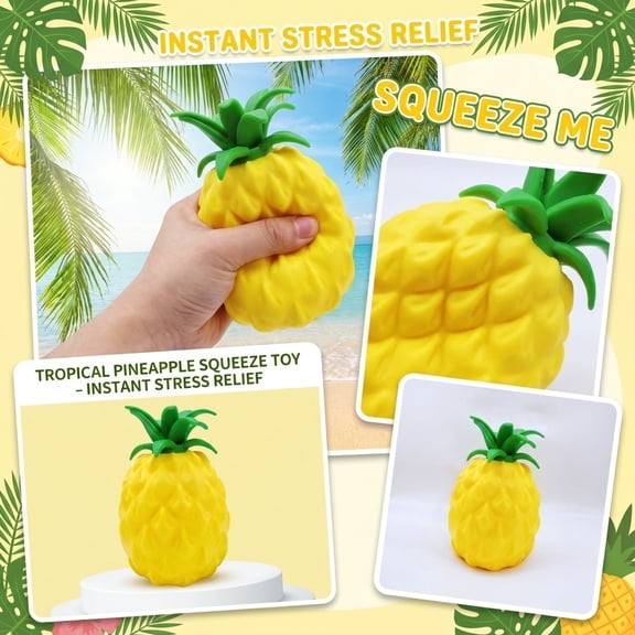 VKGPHLE Christmas Pineapple Squishy Block, 8.26 Inch Extra Large Squishy Squeeze Pineapple Ball, Realistic Slow Rising Food Fidget for Stress Relief & Anxiety Relaxe, Christmas Gifts for Adults Kids