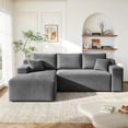 thumbnail image 1 of VKHCU 96" Modular Sectional Sofa for Living Room, Cloud Boneless Couches with Upholstered Deep Seat, L Shaped Couch with Chaise, Plush Corduroy Fabric, Gray, Left Facing Chaise, No Assembly, 1 of 13