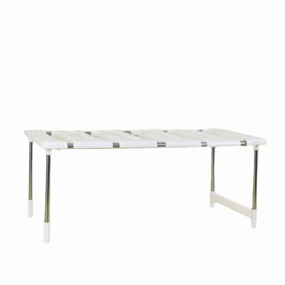 VKKM 1-Tier Expandable Metal Shelf Organizer Rack for Kitchen and Bathroom, Stackable Under-sink Storage, Cabinet Shelves with Removable Panels