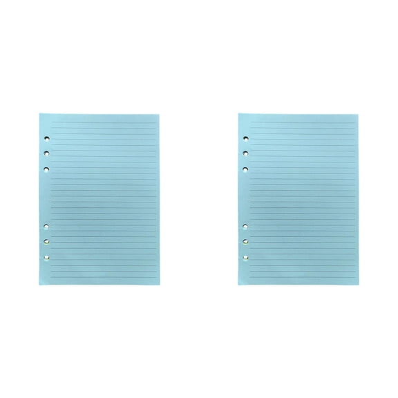 VKLU 100 Sheets A5 6-Hole Refill Paper, Ruled Loose Leaf Paper for 6-Ring Binders and Planners, No-Bleed Writing Paper, Blue