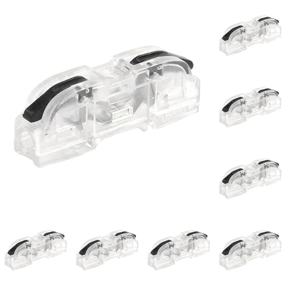 VKLU 10Pcs Clear Lever Wire Connectors, Transparent Quick Splicing Terminal Blocks for Secure Connection, Slim Design Electrical Connectors, Flame Retardant Reusable Inline Connectors