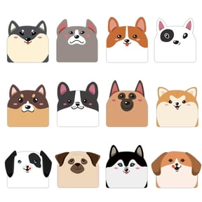 VKLU 12 Pack Dog & Puppy Style Sticky Notes, Funny Animal Shaped Memo Pads, Practical Adhesive Notepads for Classroom Rewards, Grocery Lists & Daily Tasks