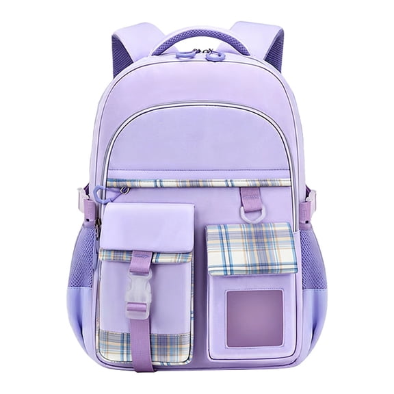 VKLU 16 Inch Backpack, Light Purple Dreamy Rainbow Packbag, Refrigerator Wide Open 14 Pockets