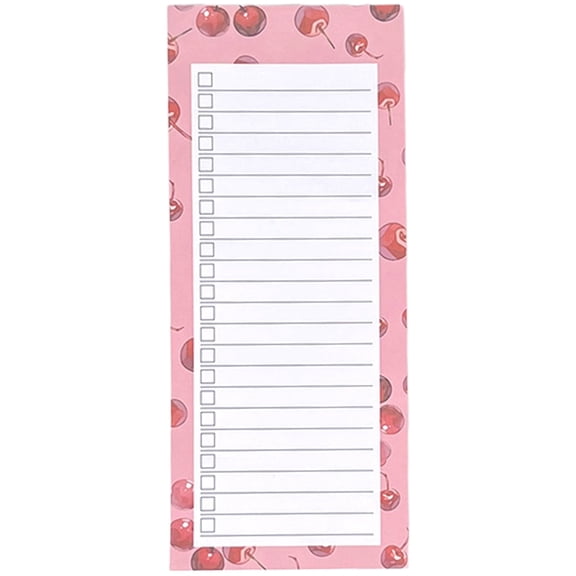 VKLU 1PC Elegant Cherry Magnetic Memo Pad, Portable Daily Planner Checklist with Strong Magnet Backing for Office & Home Pantry Organization