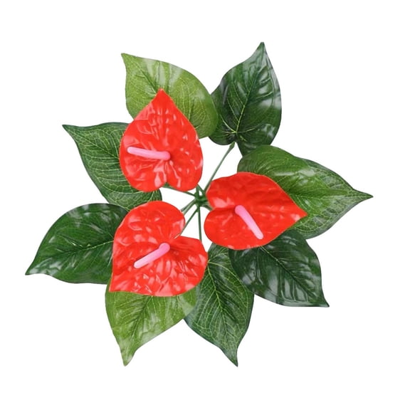 VKLU 1PC Faux Hanging Anthurium Plant, Artificial Greenery for Indoor Outdoor Wall Decor, Maintenance-Free