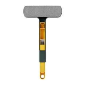 VKLU 1PC Window Screen Cleaning Brush, Multi-Purpose Mesh Cleaner with Built-in Squeegee and Crevice Tool, Detachable Handle Scrubber