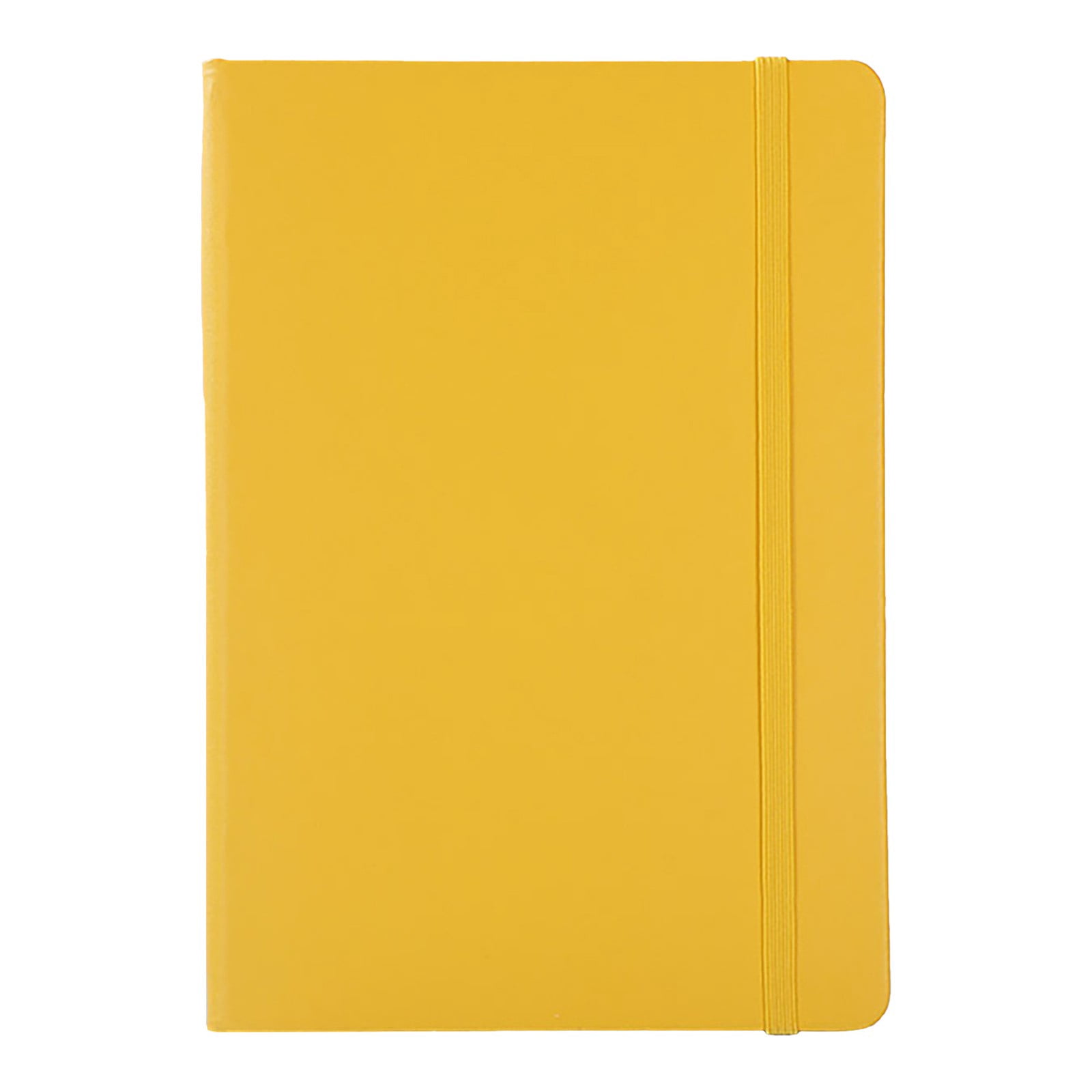VKLU 1Pc A5 Leather Bound Notebook, College Ruled Writing Journal for Campus Notes & Office Meetings, 180° Lay-Flat Personal Diary with Bookmark, Yellow