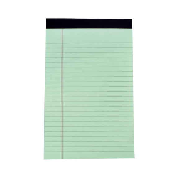 VKLU 1Pc Junior Legal Pads 5 x 8 inch, Assorted Colored Lined Notepads for Office, Perforated Memo Pads with Sturdy Backing, 30 Sheets/Pad, Green, Makeup Organizers