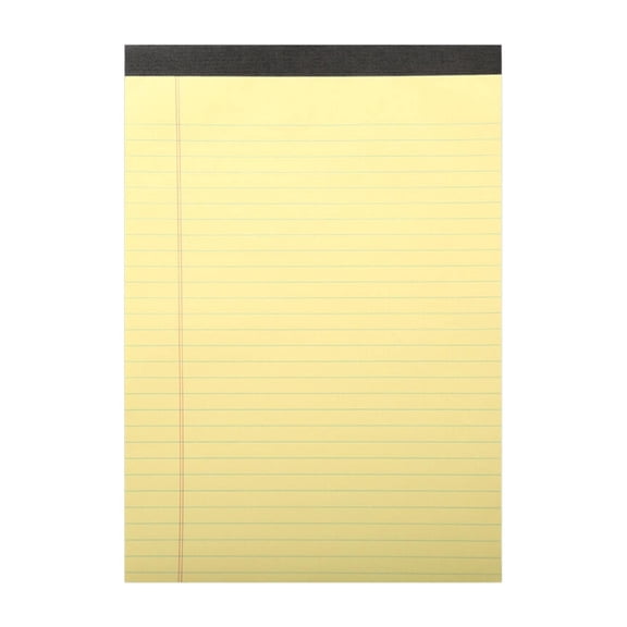 VKLU 1Pc Professional Legal Pad, A4 Wide Ruled Writing Pad with Perforated Sheets, Canary Yellow Memo Pad for Executive Office Meeting Notes and Daily Tasks