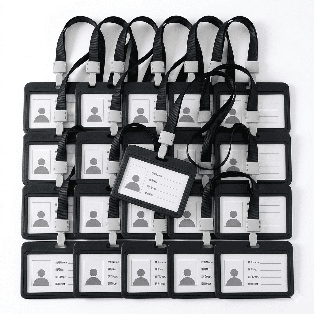VKLU 25 Pack Clear Plastic ID Badge Holders, Waterproof Resealable Name Tag Protectors for Conferences and Office Staff, Heavy Duty PVC