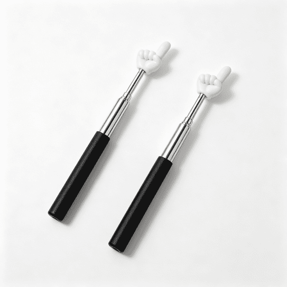 VKLU 2Pcs Retractable Teacher Pointer, Telescopic Finger Pointer Stick for Classroom, 6.7" to 21.7" Extendable Hand Pointer for Presentations, Reading Tracking & Tour Guides