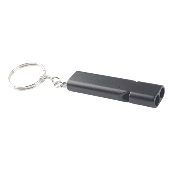 VKLU 2Pcs Survival Whistle, Dual Frequency Aluminum Emergency Whistle Super Loud, Outdoor Safety Gear for Hiking Camping Backpacking Boating Fishing Kayaking, EDC Keychain Accessories,Black