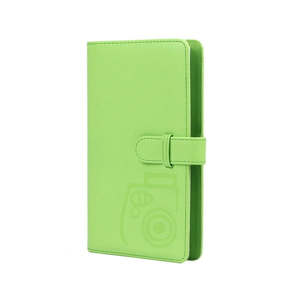 VKLU 3 Inch Mini Photo Album, 96 Pockets Instant Film Organizer, Durable PVC & PU Leather Collection Book for Business Cards & Keepsakes, Green