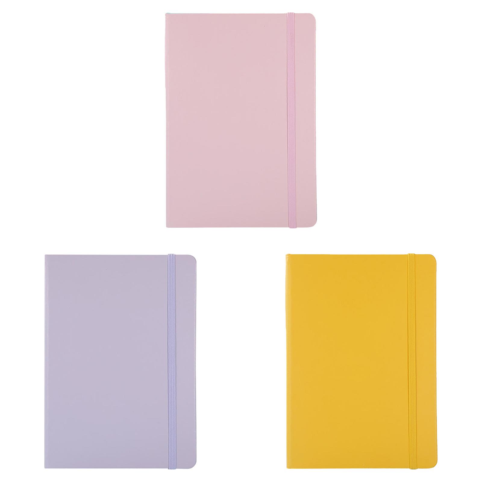 VKLU 3 Pack A5 Lined Notebooks, Aesthetic Vegan Leather Hardcover Journals for Academic Study & Business, 160 Pages Ink-Proof Writing Pads, Assorted Colors