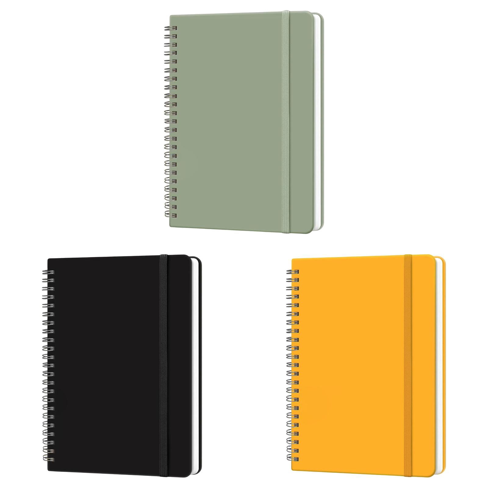 VKLU 3 Pack Ruled Notebook Set, A5 Hardcover Academic Journals in Assorted Colors, 140 Pages Perforated Sheets for Study Sessions